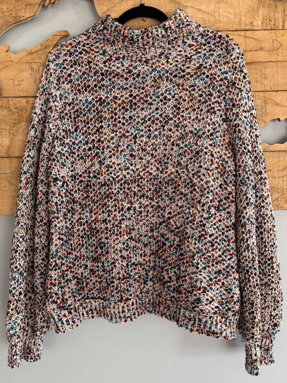 Caslon Nordstrom Chunky Open Knit Confetti Sweater | Like New, Size Large